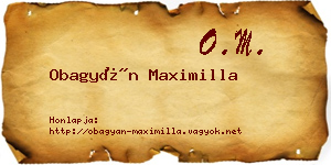 Obagyán Maximilla névjegykártya